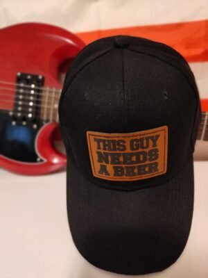 This Guy Needs a Beer Hat | Funny Drinking Leather Patch Cap for Beer Lovers & No-Nonsense Dudes | Hat Graver