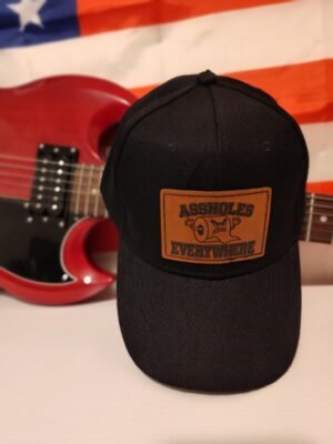 Assholes Everywhere Hat | Funny Rude Leather Patch Cap for Smartasses & Sarcastic Legends | Hat Graver