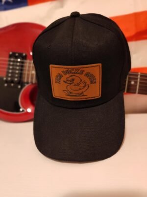 Zero Ducks Given Hat | Funny Savage Leather Patch Cap for Smartasses & Rebels | Hat Graver