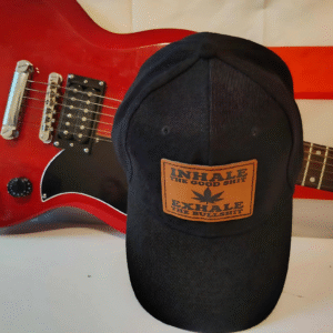 Inhale the Good Shit Hat Exhale the Bullshit Funny Weed Leather Patch Baseball Cap