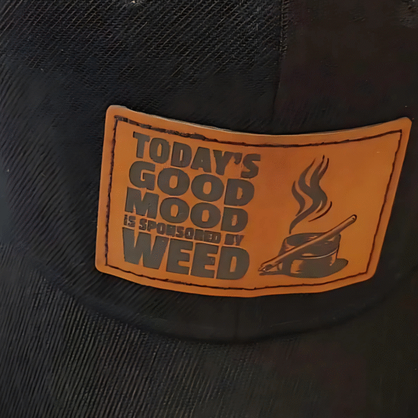 Today’s Good Mood Is Sponsored By Weed Hat – Funny Stoner Baseball Cap with Leather Patch
